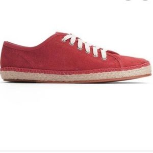 Rag & Bone Baylor red suede and jute sneakers